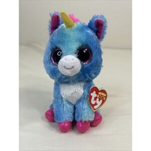 Ty Beanie Boos STITCHES The Blue Unicorn TySilk Plush Toy NWT